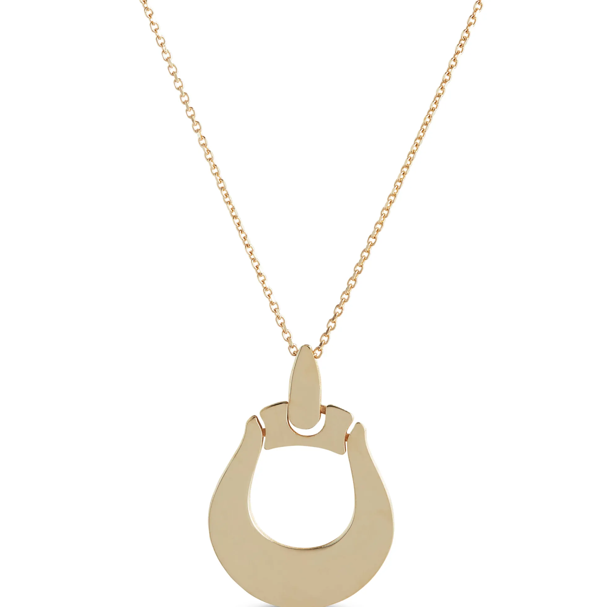 Toscano Hinged Doorknocker Pendant Necklace, 14K Yellow Gold