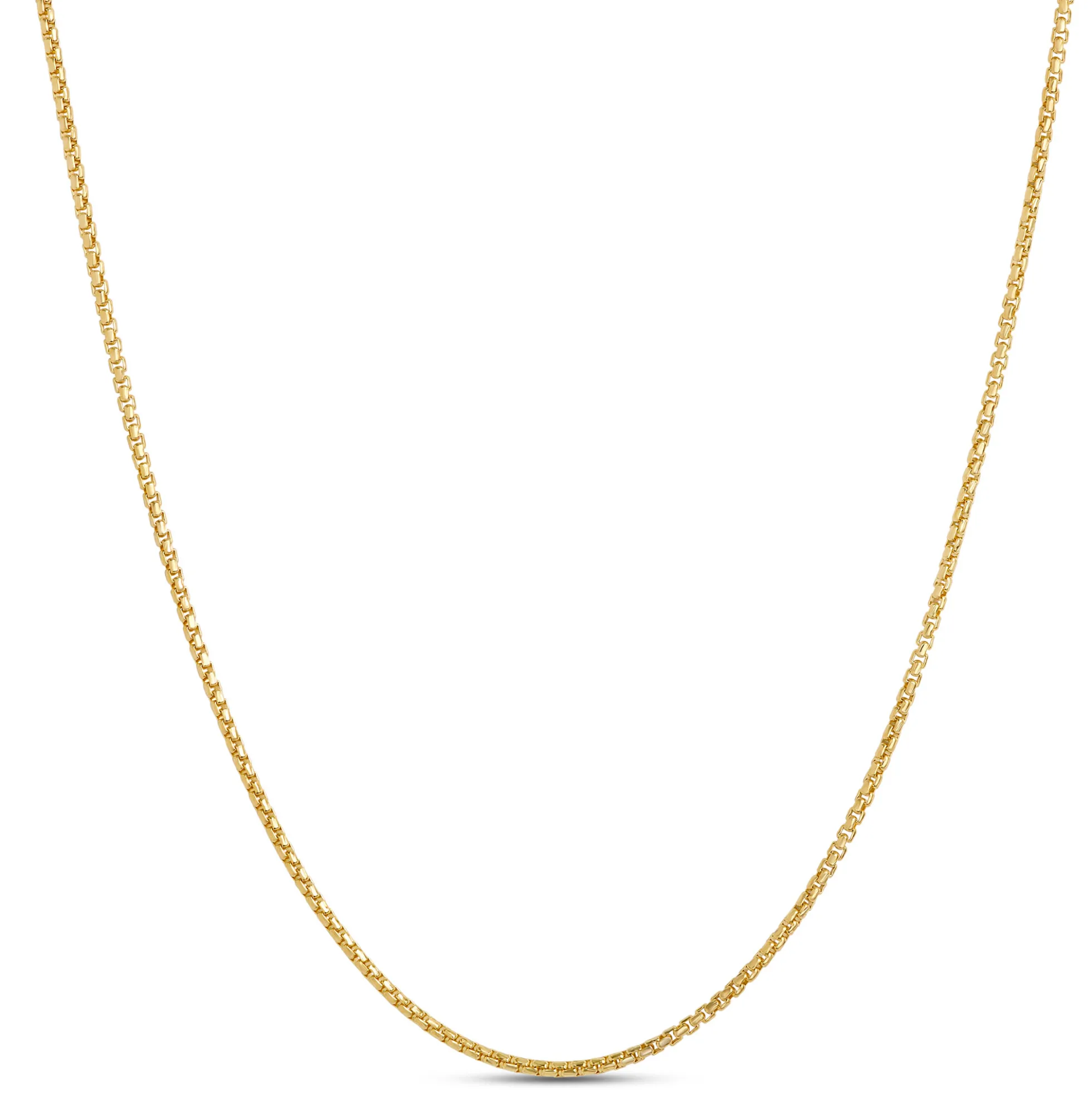 Toscano 24 Inch Box Link Necklace, 14k Yellow Gold