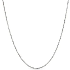 Toscano 24 Inch Box Link Necklace, 14k White Gold
