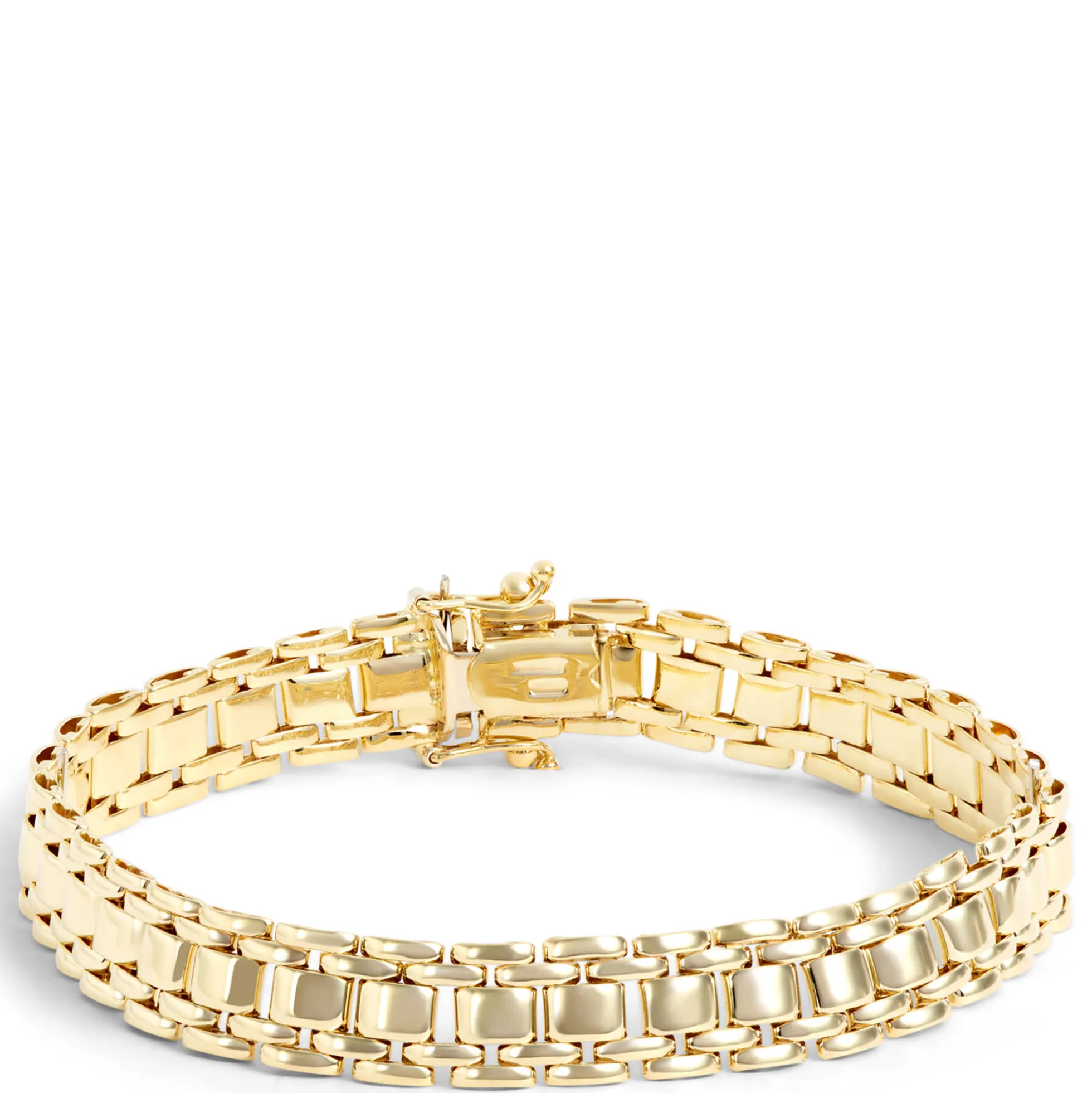 Toscano 7.5-Inch Brick Links Bracelet, 14K Yellow Gold