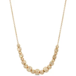Toscano 18-Inch Center Beaded Necklace, 14K Yellow Gold