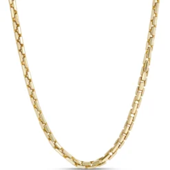 Toscano 24-Inch Chain With Square and Rectangle Links, 14K Yellow Gold