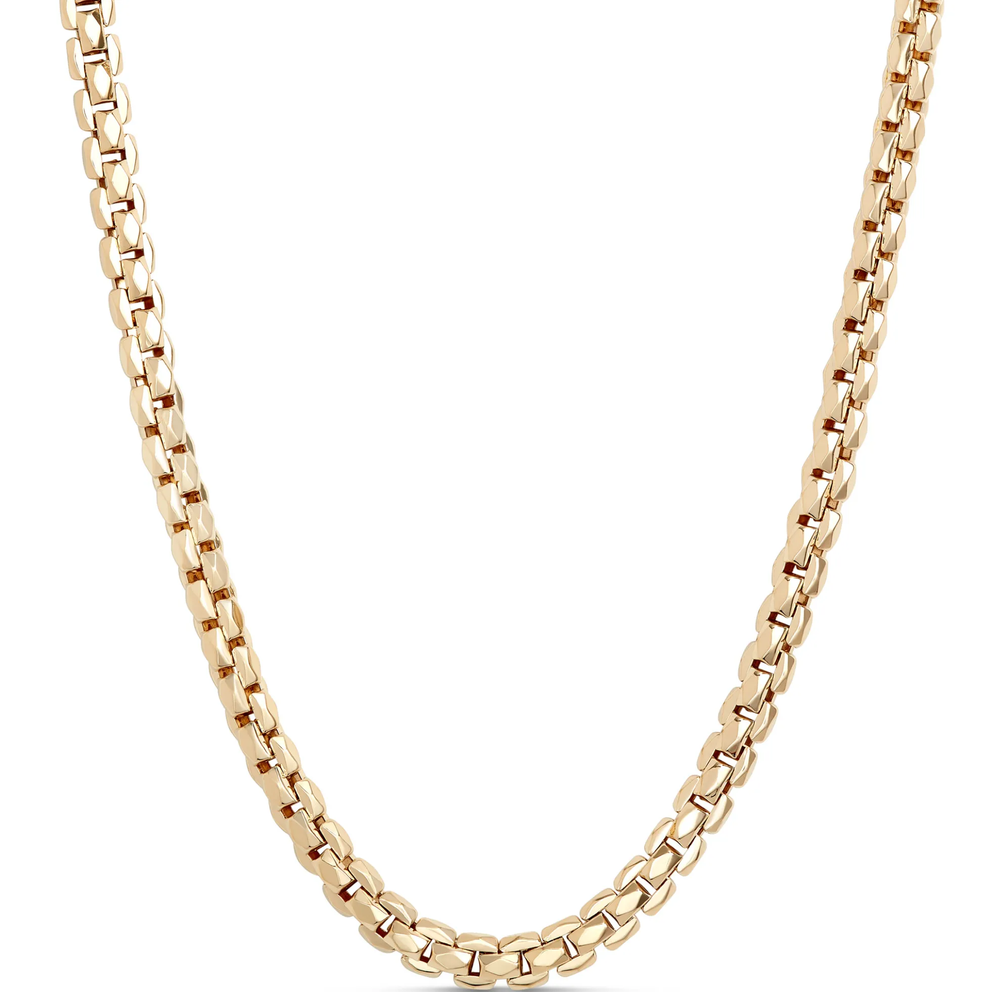 Toscano 24-Inch Diamante Link Necklace, 14K Yellow Gold