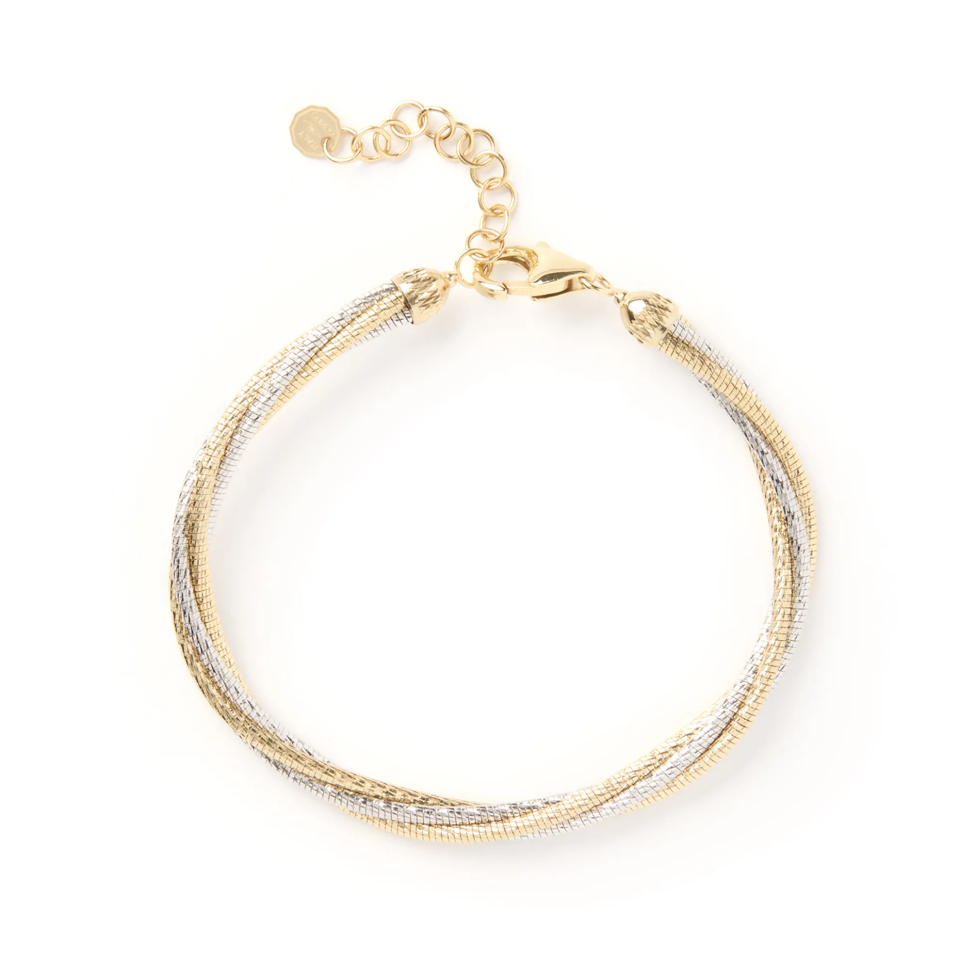Toscano 7-Inch Double Row Flexy Beaded Bracelet, 14K Yellow Gold