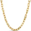 Toscano 24-Inch Flat Rectangle Link Necklace, 14K Yellow Gold