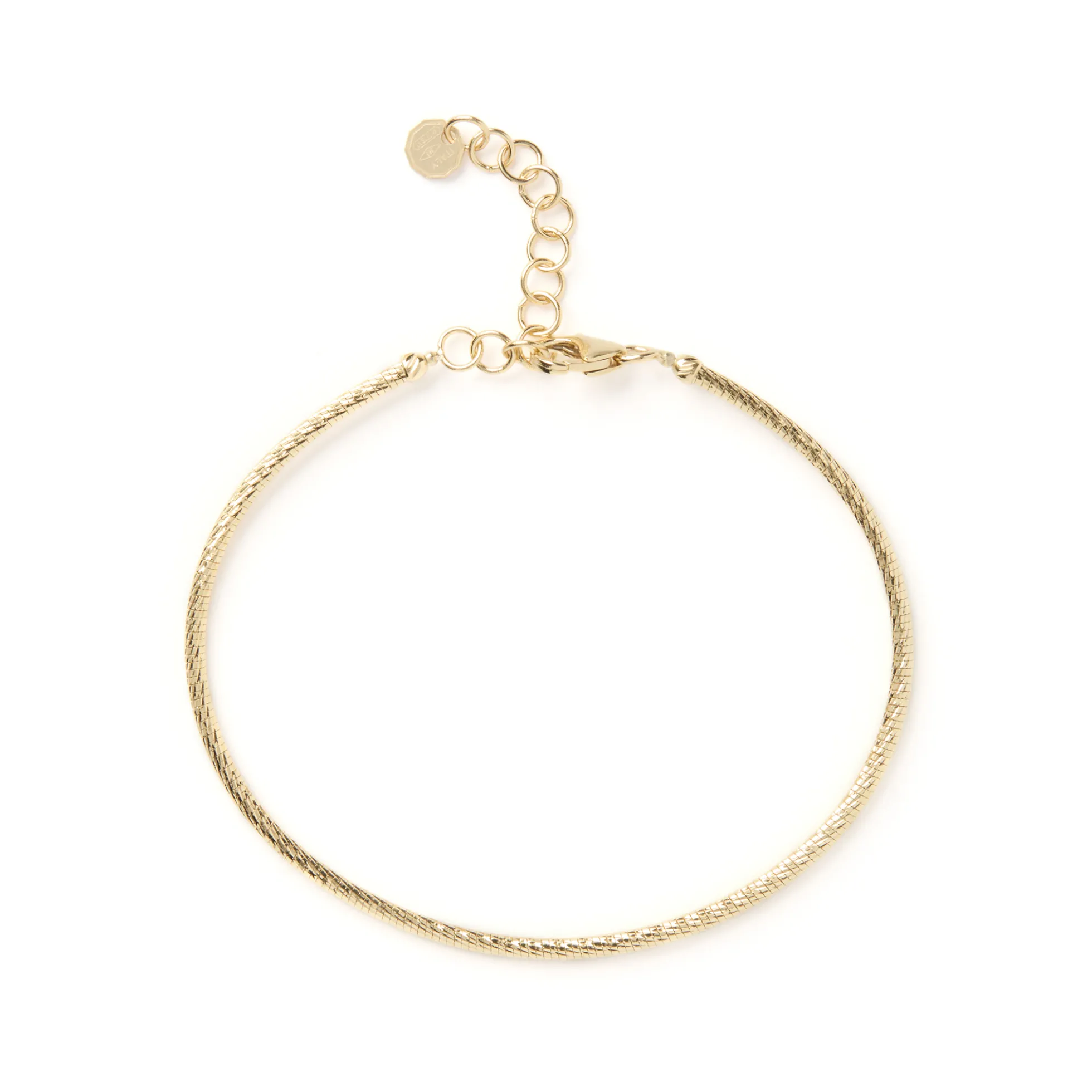 Toscano 7-Inch Flexy Wire Bracelet, 14K Yellow Gold