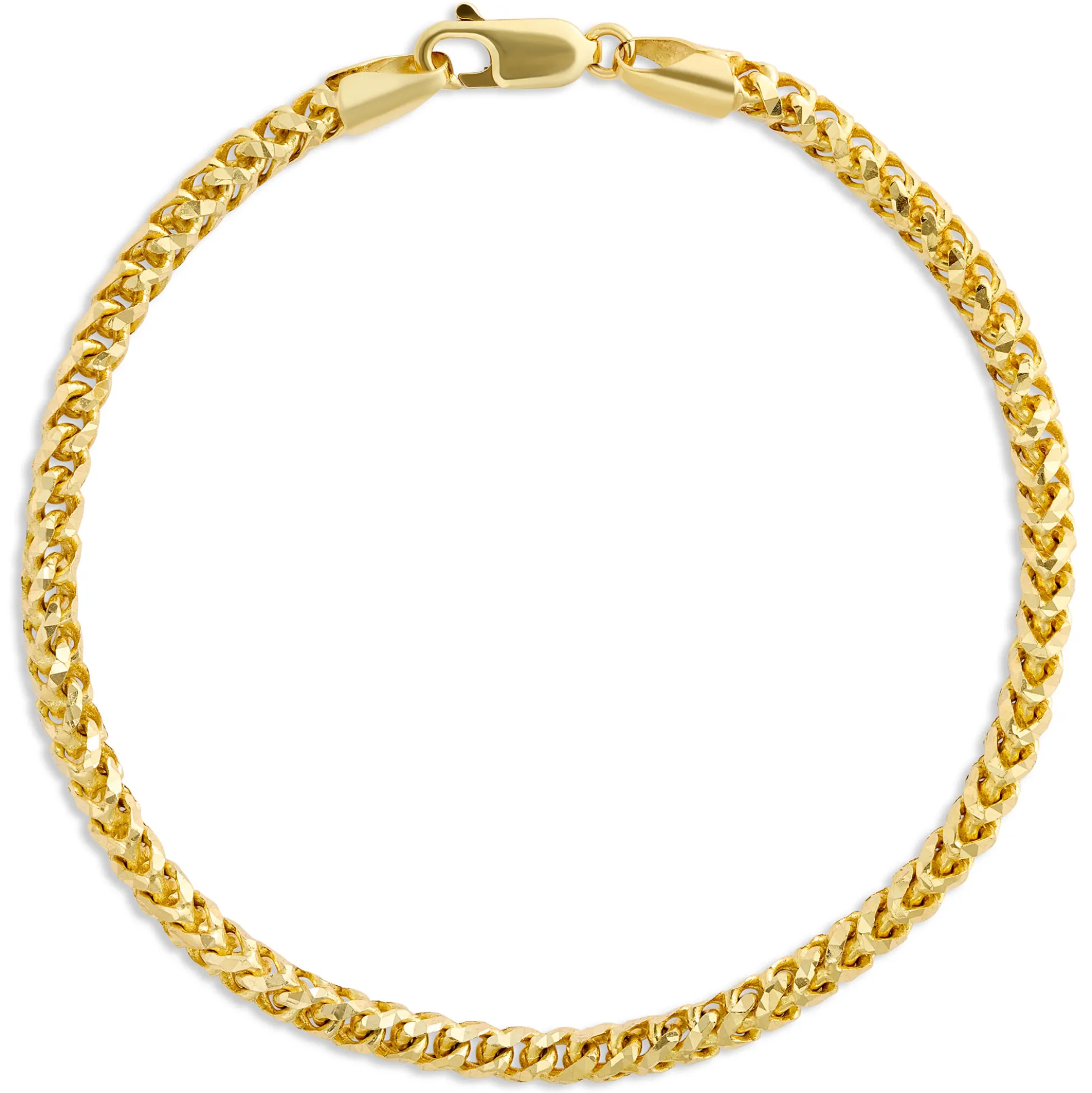 Toscano 8-Inch Franco Chain Bracelet, 14K Yellow Gold