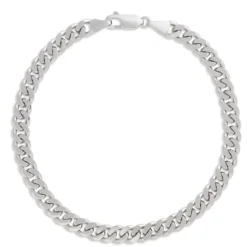 Toscano 8-Inch Mirror Curb Bracelet, 14K White Gold