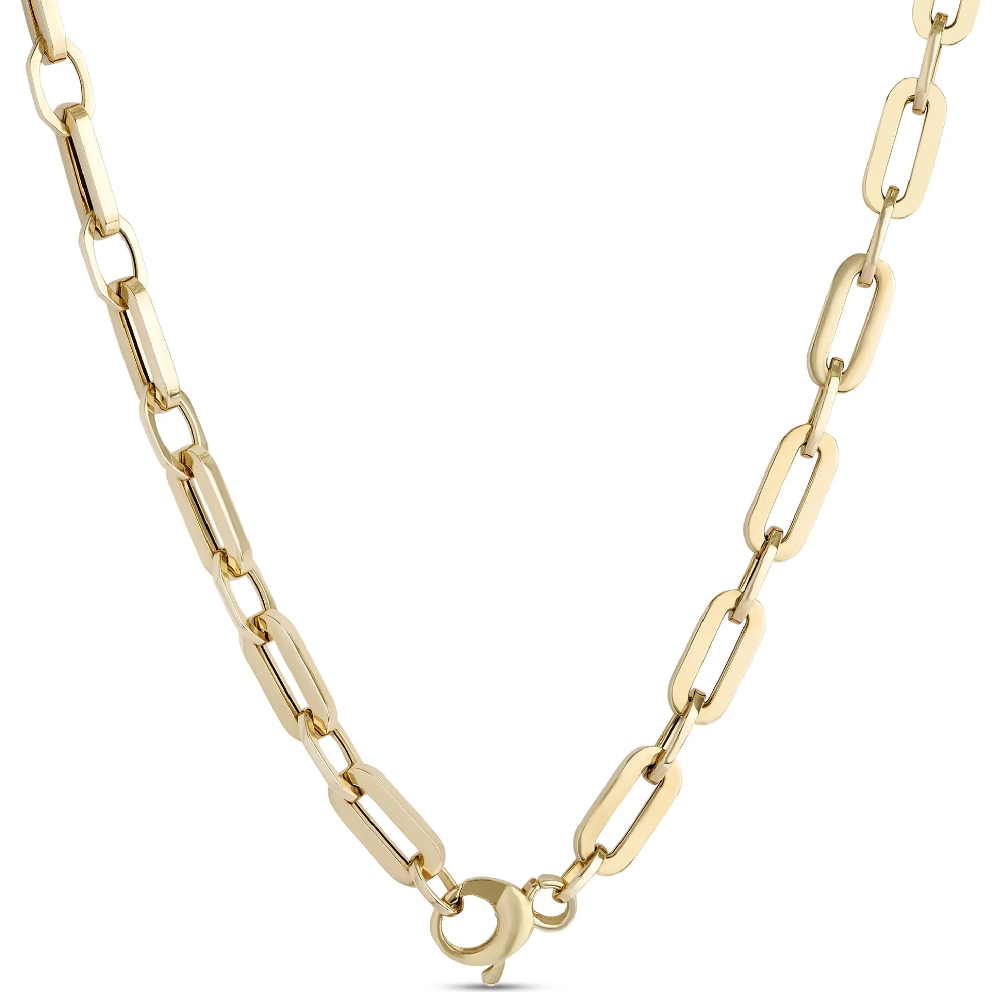 Toscano 18-Inch Paperclip Link Necklace, 14K Yellow Gold