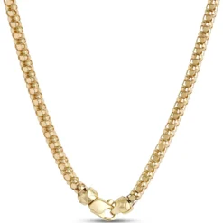Toscano 18-Inch Popcorn Link Necklace, 14K Yellow Gold