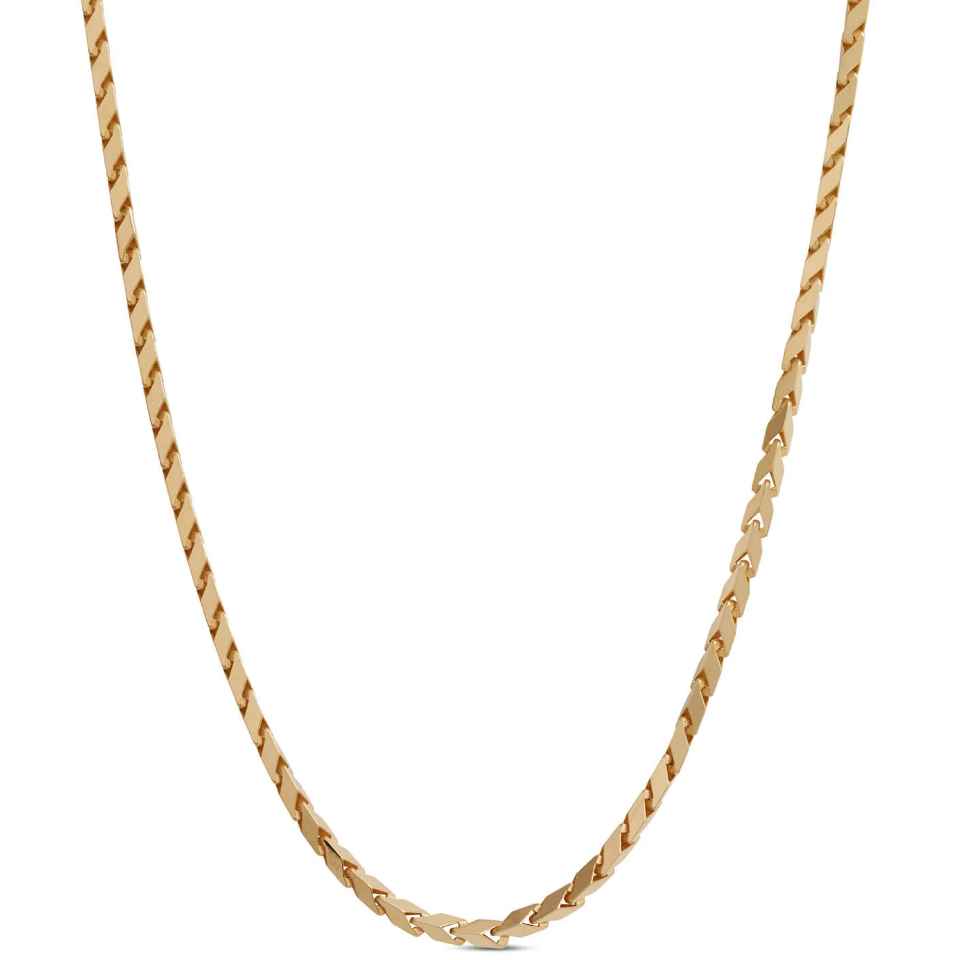 Toscano 24-Inch Pyramid Link Neck Chain, 14K Yellow Gold