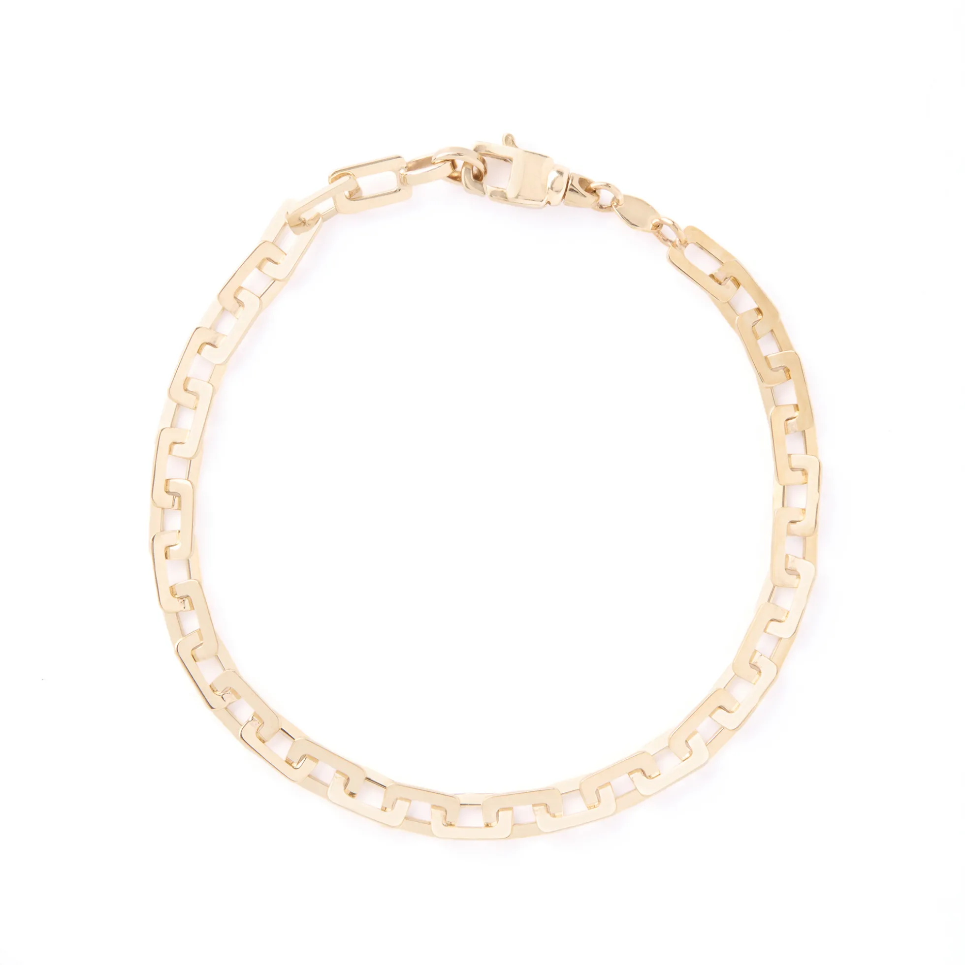 Toscano 8.5-Inch Rectangle Link Bracelet, 14k Yellow Gold
