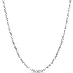 Toscano 18 Inch Rolo Link Necklace, 14k White Gold