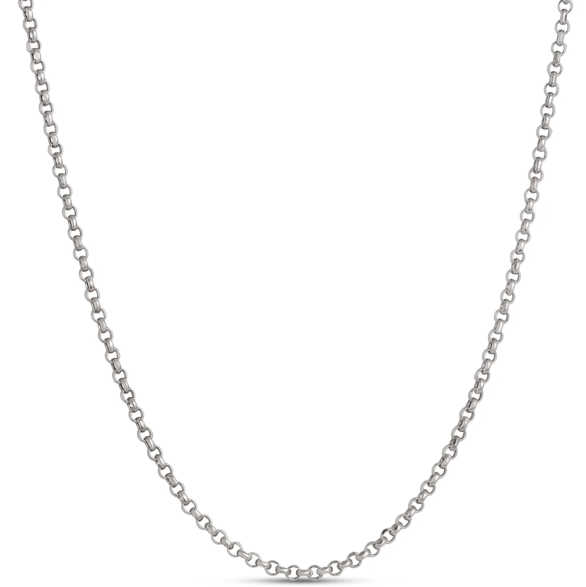 Toscano 18 Inch Rolo Link Necklace, 14k White Gold