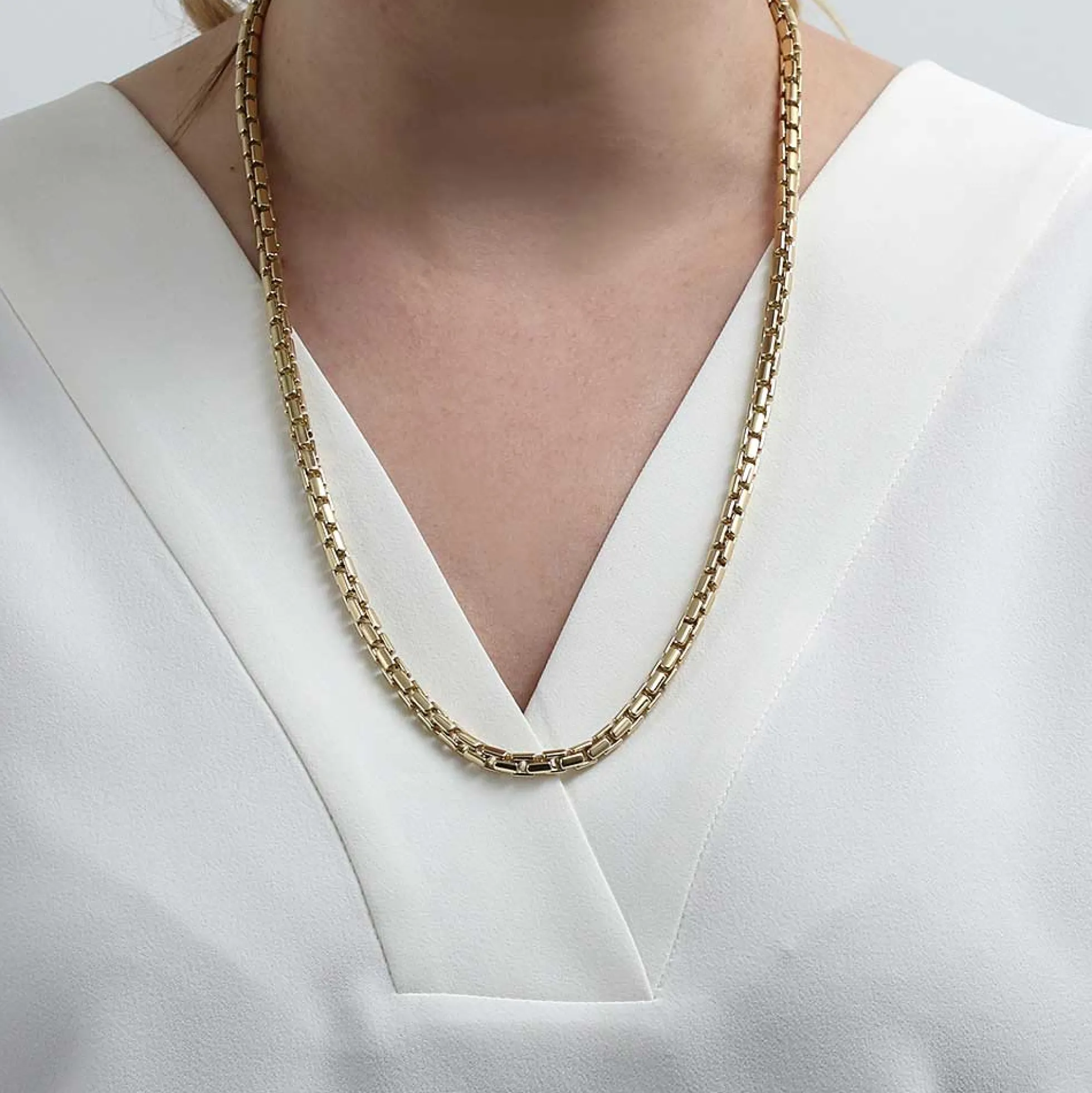 Toscano 24-Inch Round Brick Chain, 14K Yellow Gold