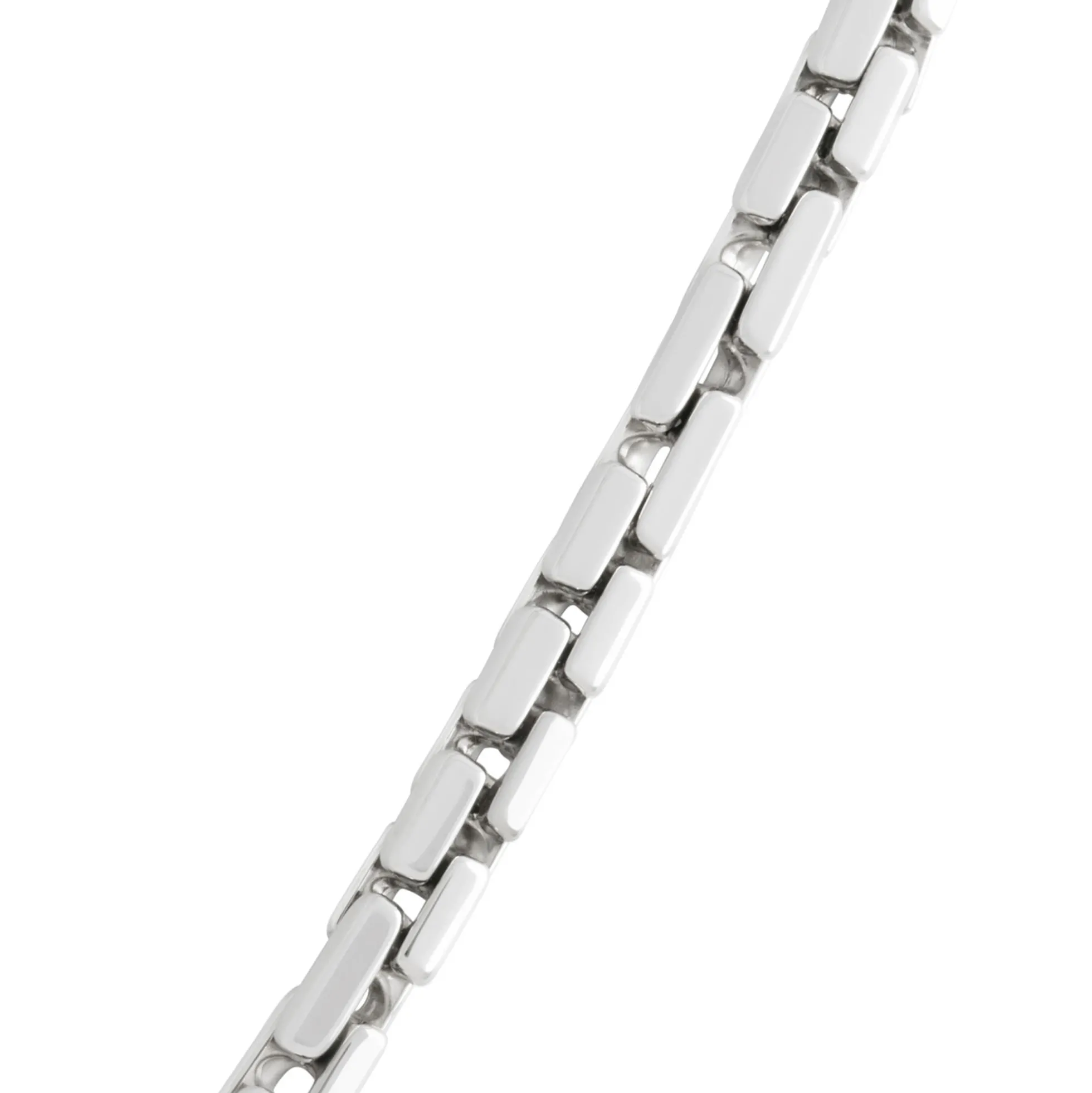 Toscano 24-Inch Round Brick Necklace, 14K White Gold
