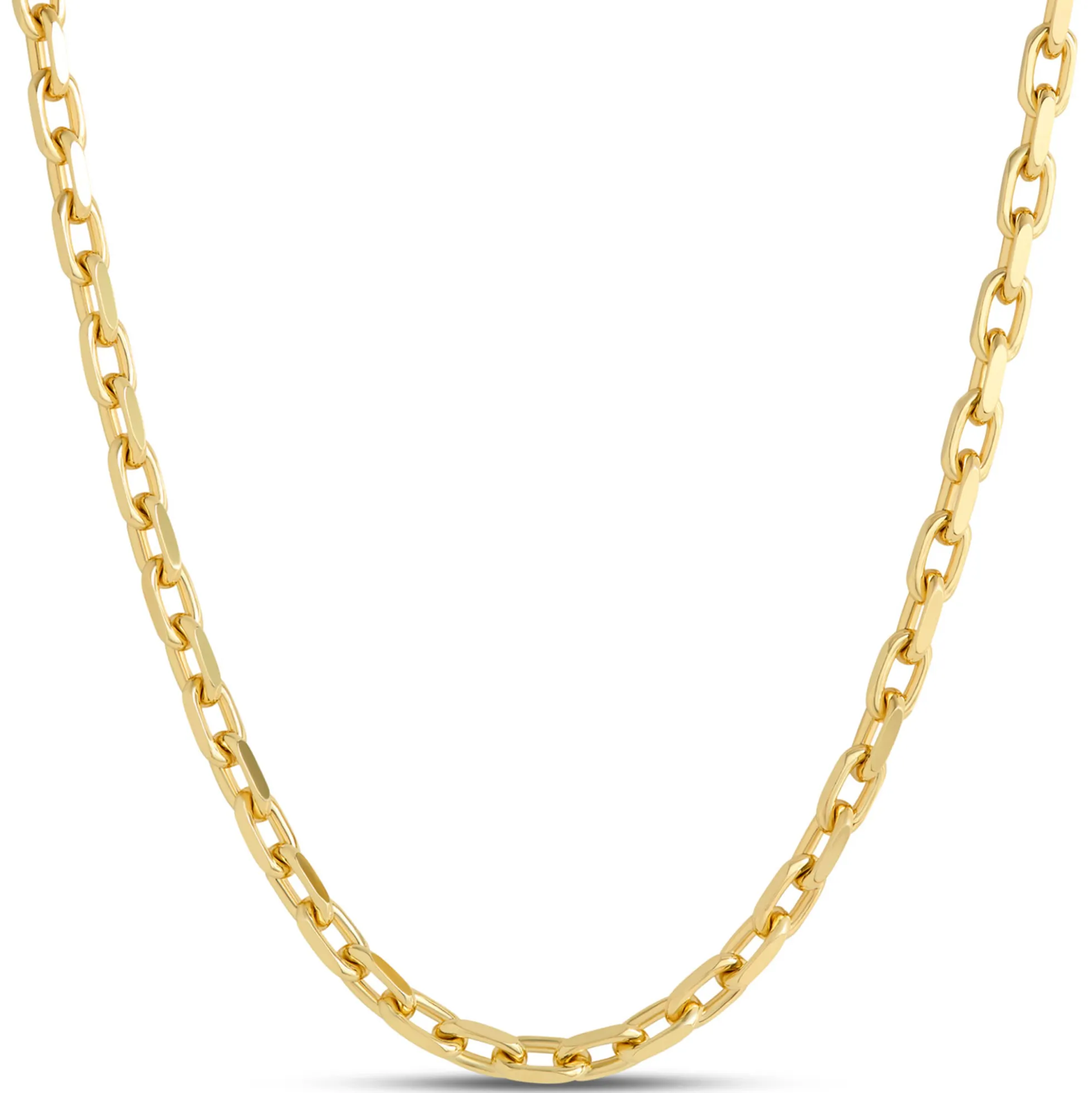 Toscano 22-Inch Solid Link Necklace, 14K Yellow Gold
