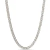 Toscano 24-Inch Tight Link Box Chain Necklace, 14K White Gold