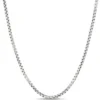 Toscano 24-Inch Venetian Box Link Necklace, 14K White Gold