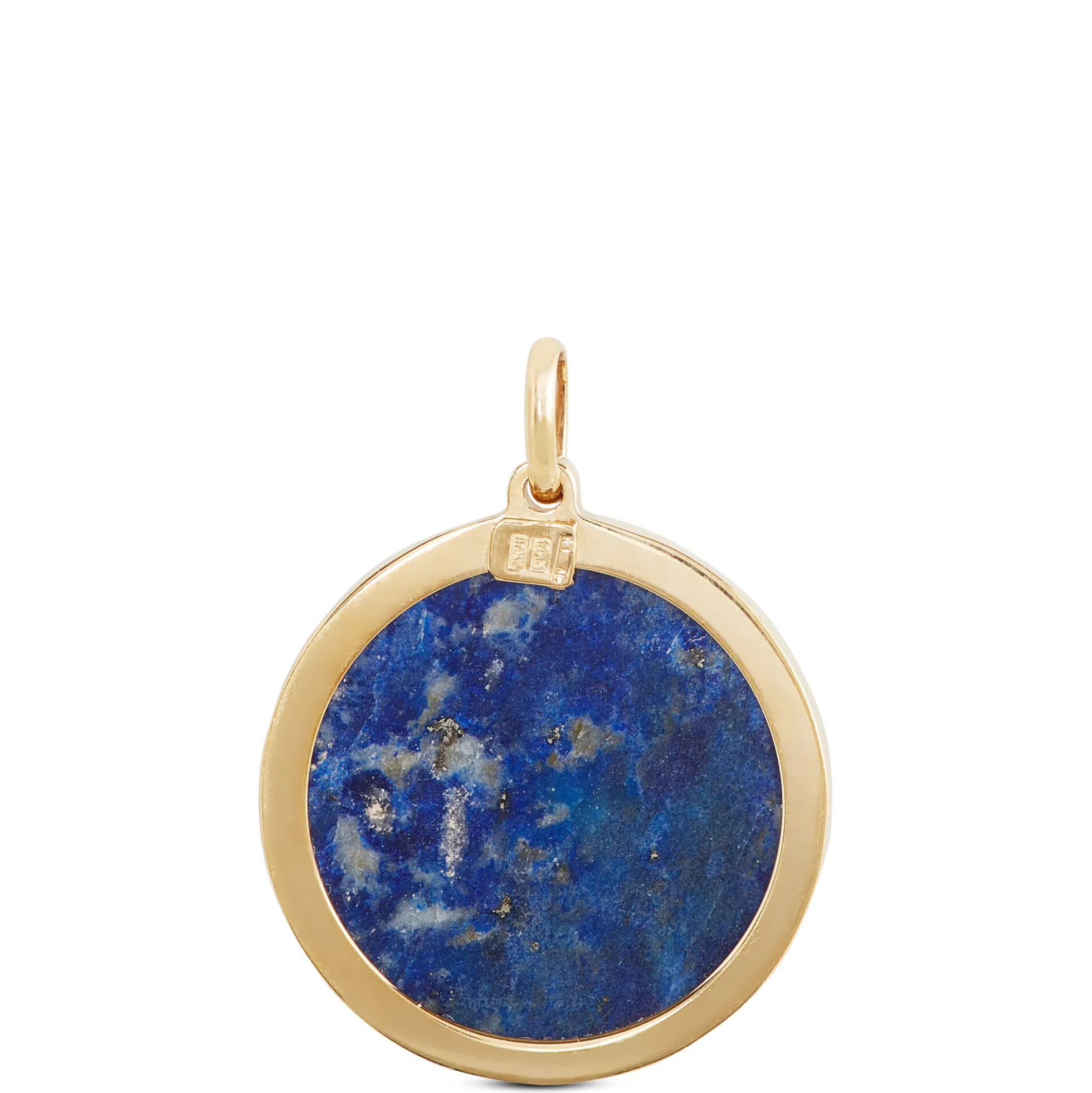 Toscano Lapis Compass Pendant in 14K Yellow Gold