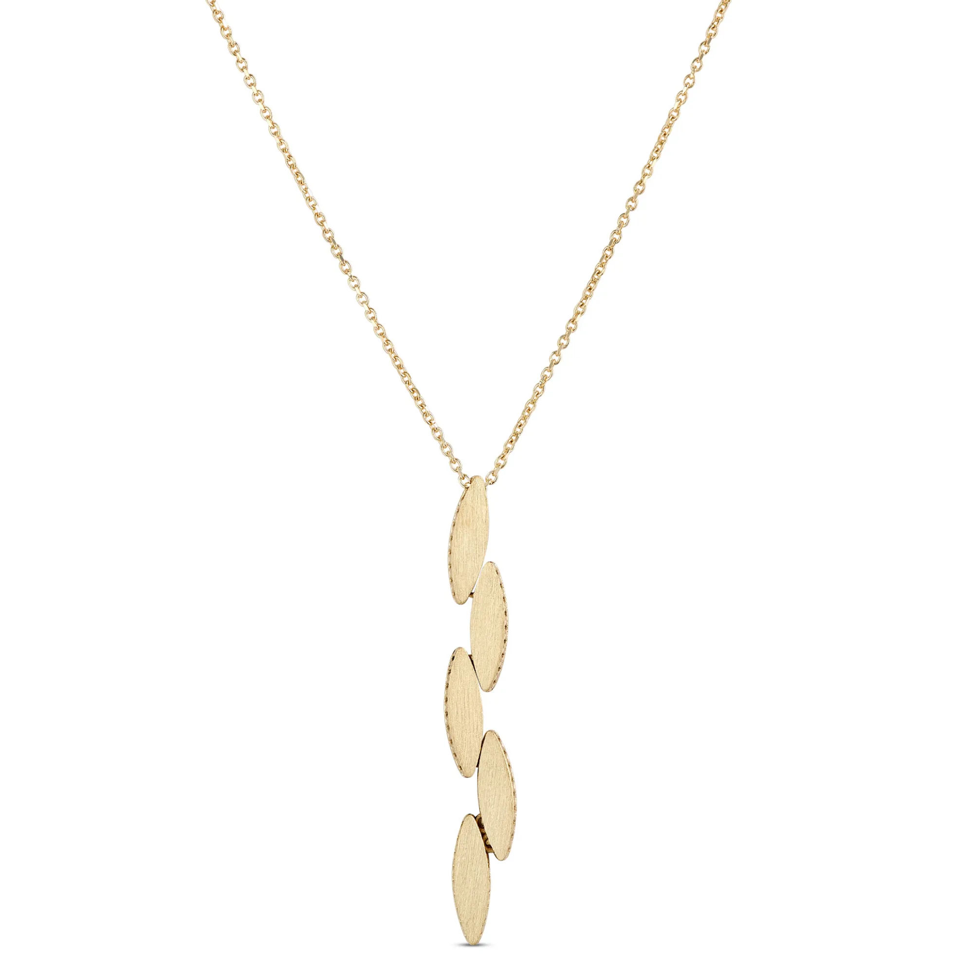 Toscano Linear Marquise Shapes Pendant, 14K Yellow Gold