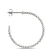 Toscano 25MM Beaded Hoop Earrings in 14K White Gold