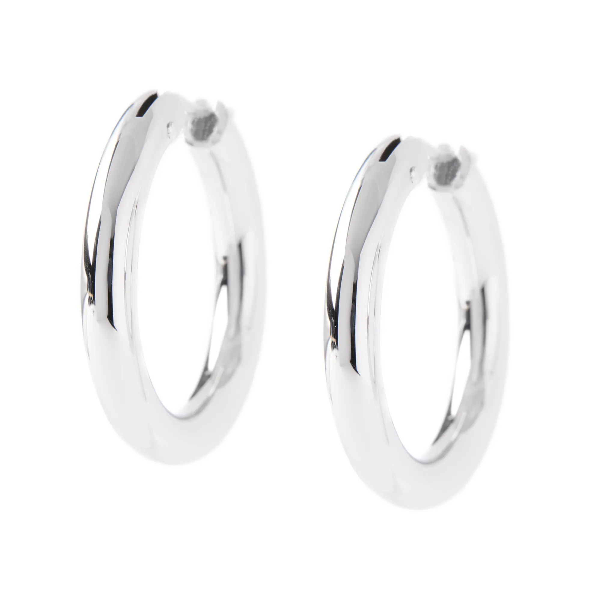 Toscano 27MM Hoop Earrings, 14K White Gold