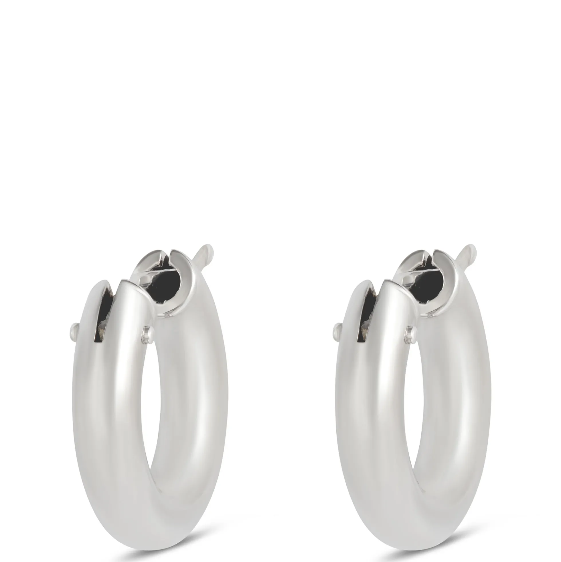 Toscano 12MM Hoop Earrings, 14K White Gold