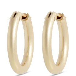 Toscano 21MM Oval Hoop Earrings, 14K Yellow Gold