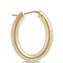 Toscano 21MM Oval Hoop Earrings, 14K Yellow Gold