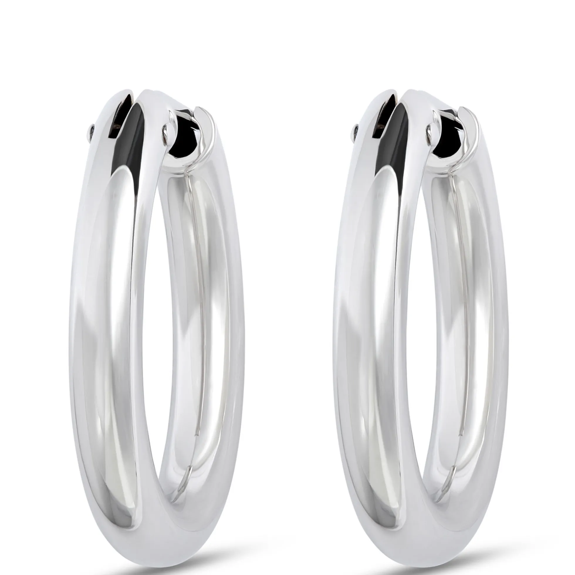 Toscano 21MM Oval Hoops, 14K White Gold