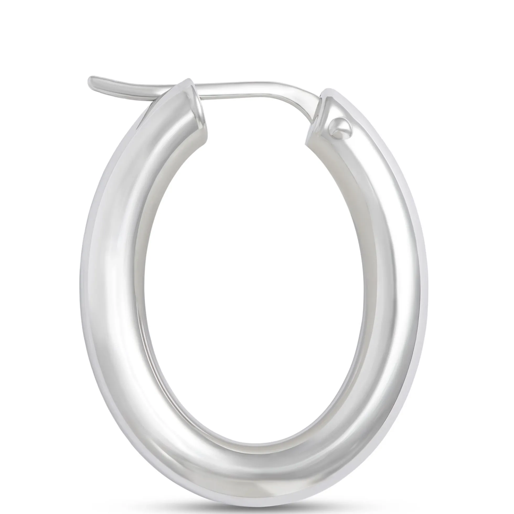 Toscano 21MM Oval Hoops, 14K White Gold
