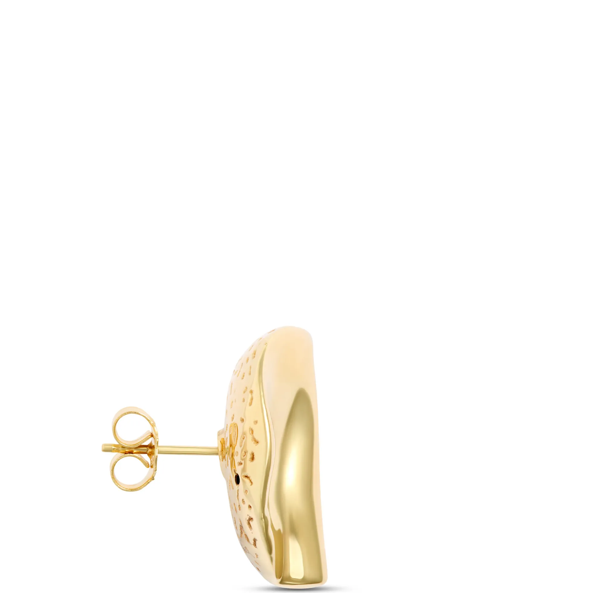 Toscano 20MM Rippled Button Stud Earrings, 14K Yellow Gold