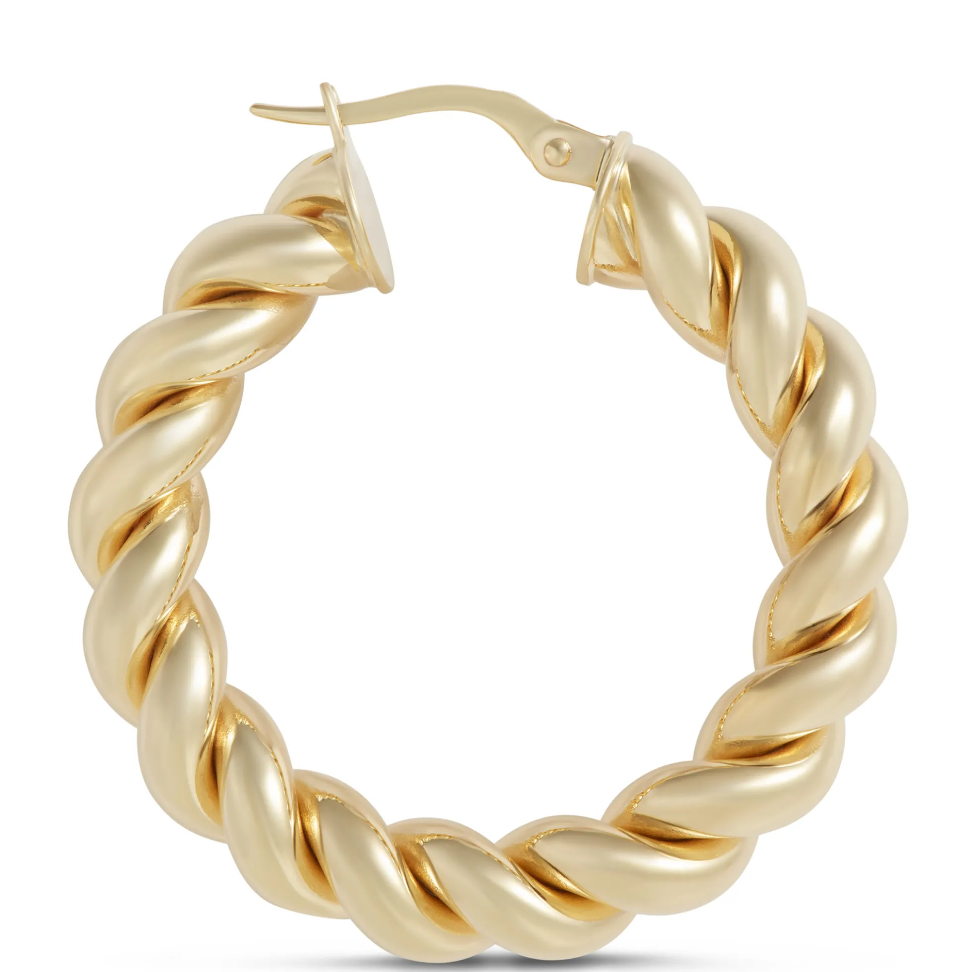 Toscano 30MM Twisted Hoop Earrings, 14K Yellow Gold