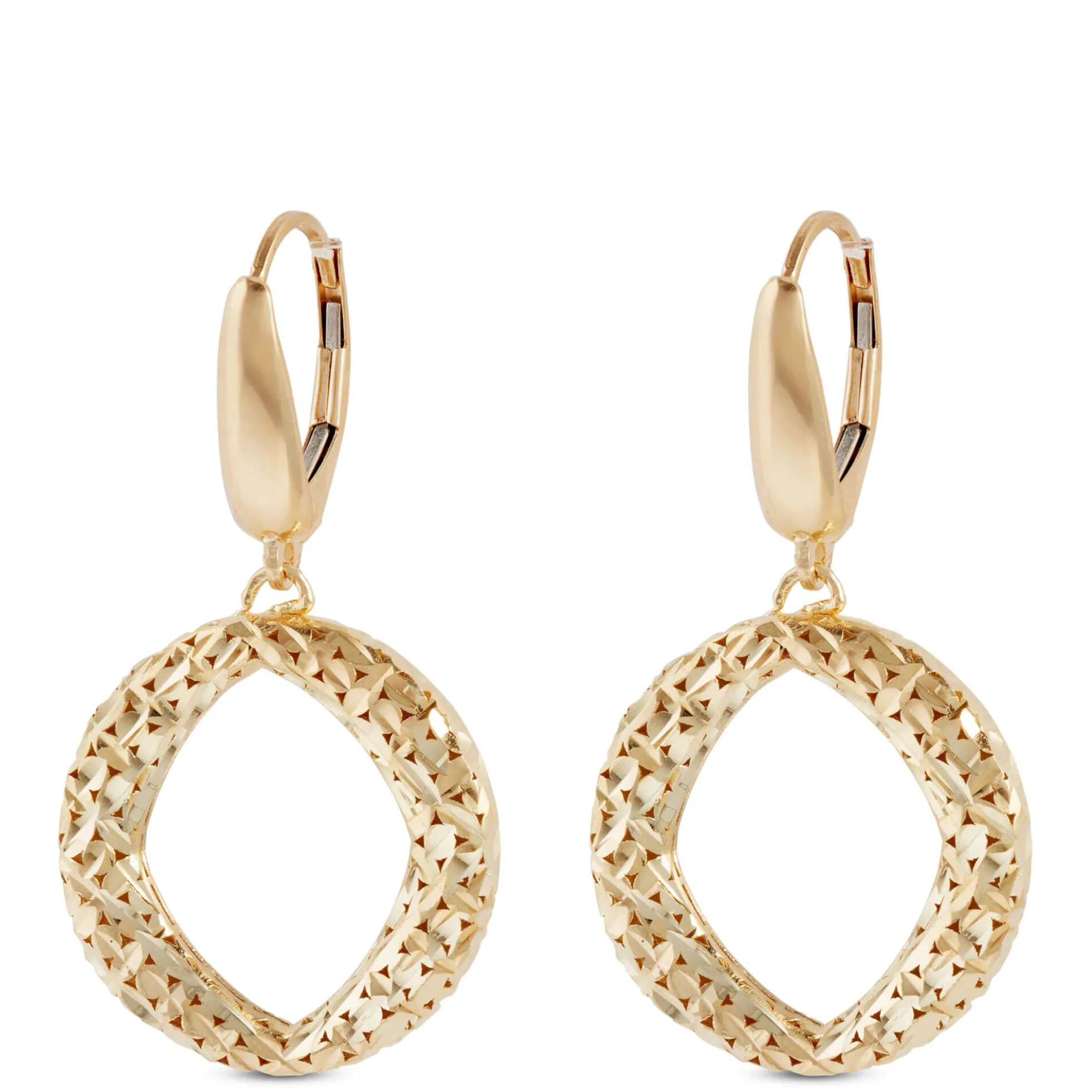 Toscano Open Circle Earrings, 14K Yellow Gold