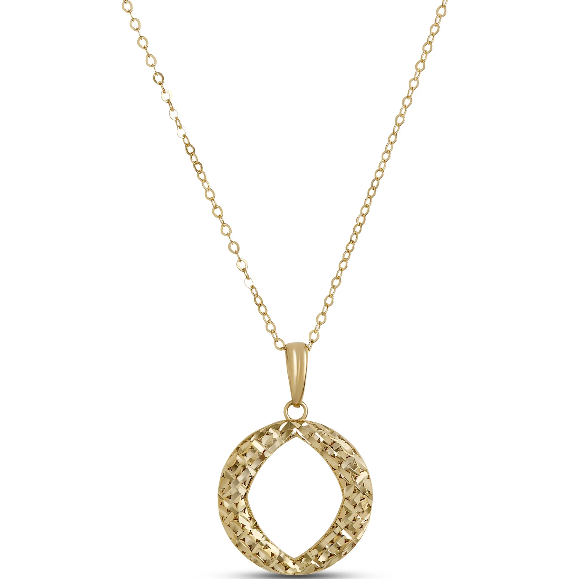 Toscano Open Circle Pendant, 14K Yellow Gold