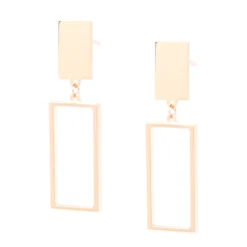Toscano Open Rectangle Drop Earrings 14K Yellow