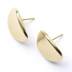 Toscano Oval Button Studs, 14K Yellow Gold
