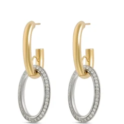 Toscano Oval Drop Diamond Earrings, 18K Yellow Gold
