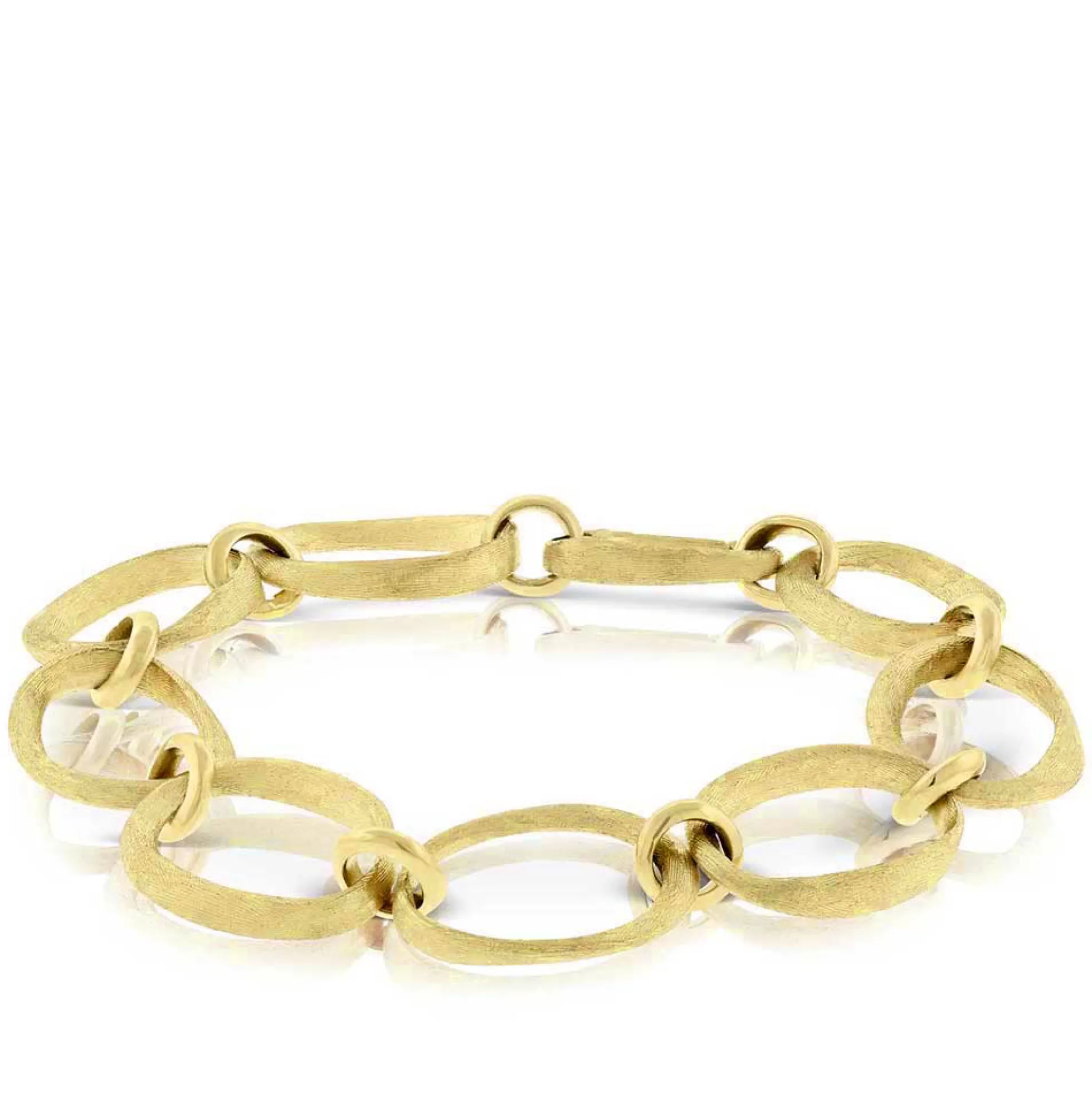 Toscano Oval Satin Link Bracelet 14K