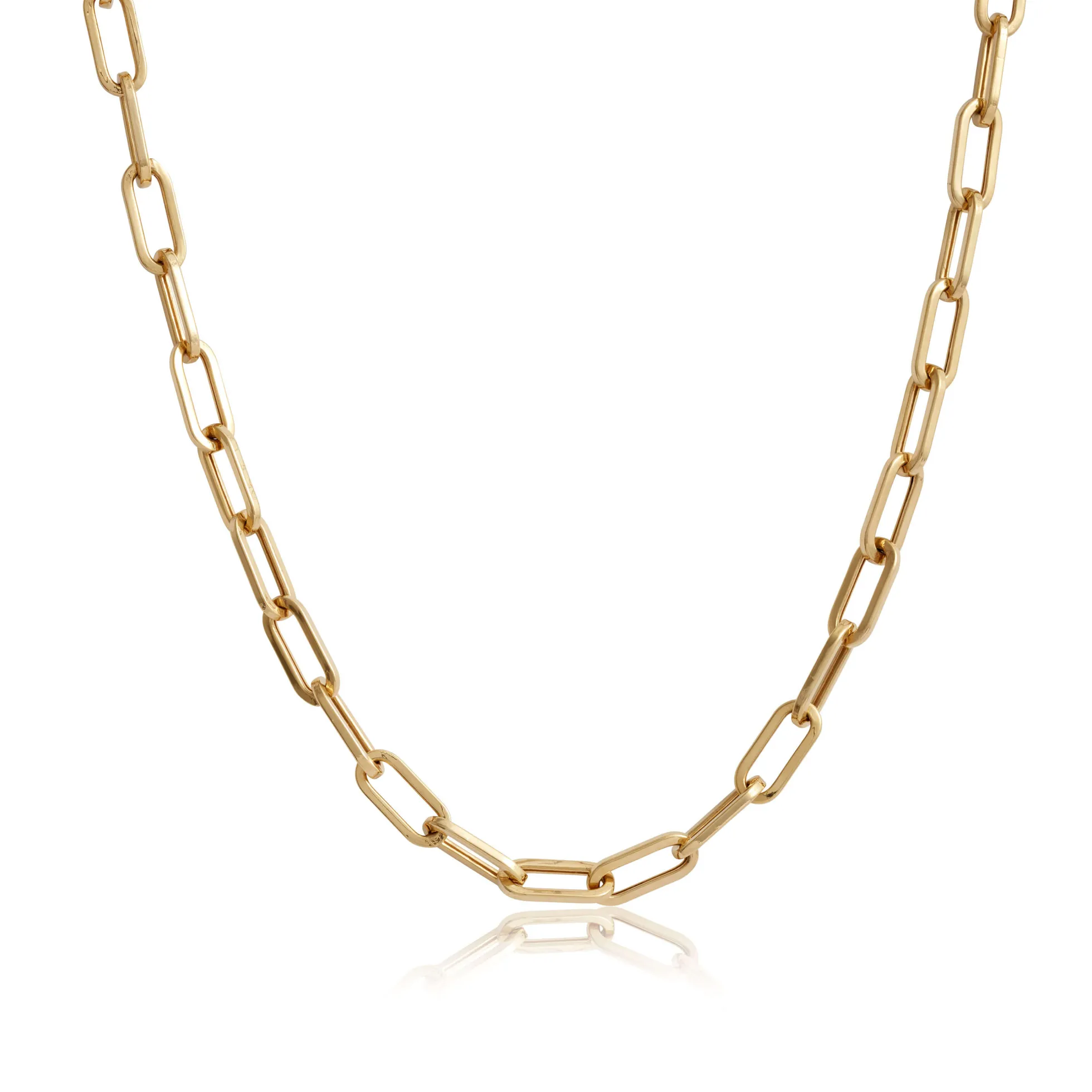 Toscano Paperclip Chain Necklace 14K, 18"