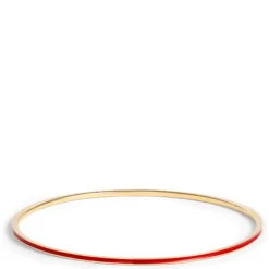 Toscano Red Enamel Slip On Bangle, 14K Yellow Gold