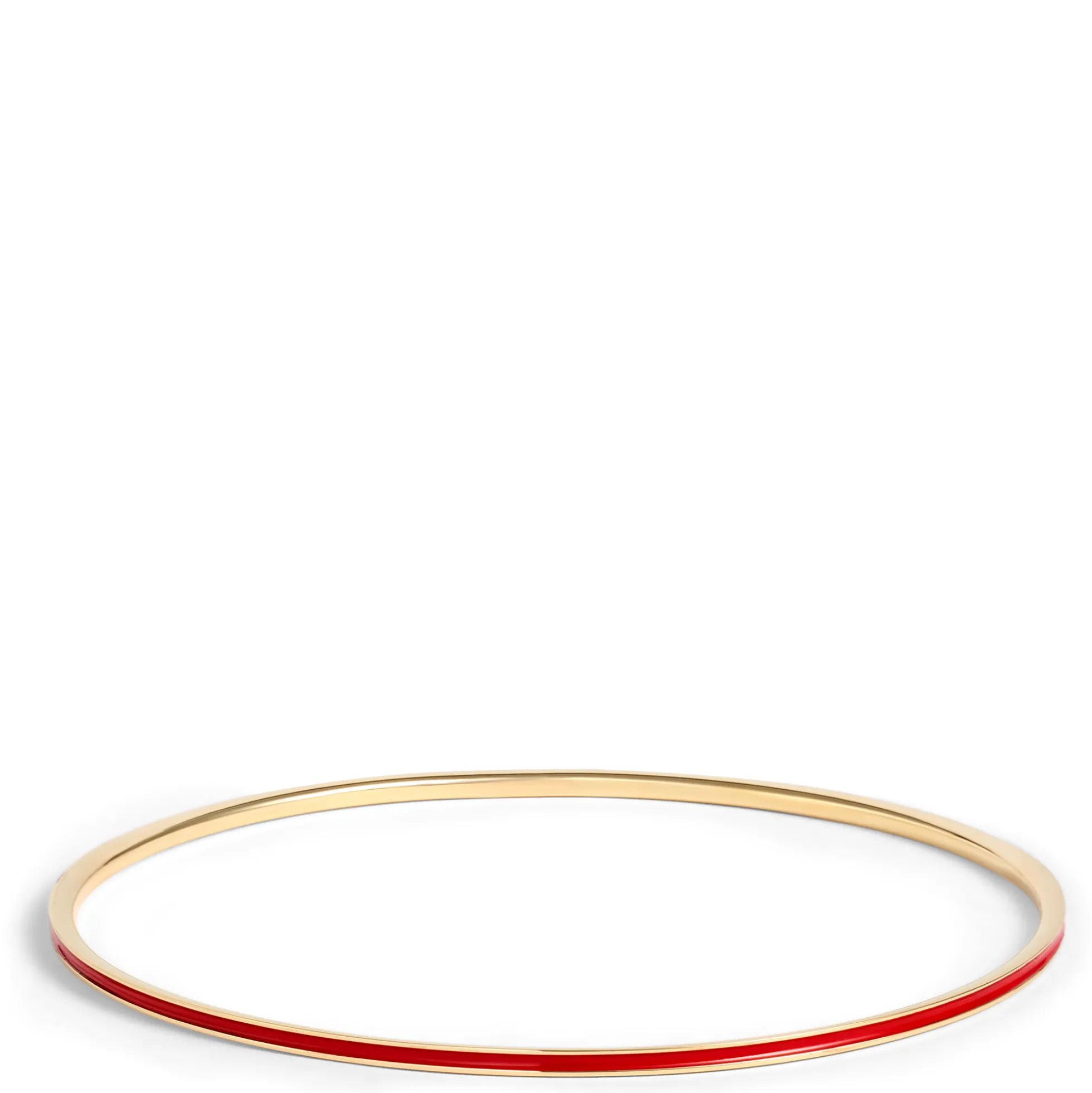 Toscano Red Enamel Slip On Bangle, 14K Yellow Gold