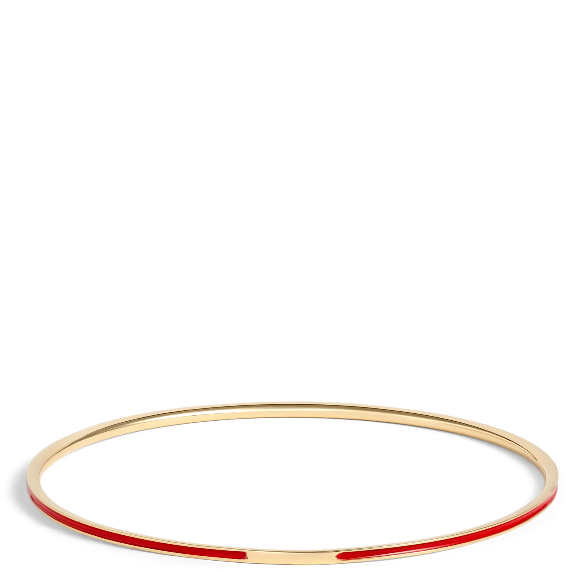 Toscano Red Enamel Slip On Bangle, 14K Yellow Gold