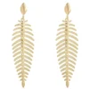 Toscano Ribbed Leaf Earrings, 14K Yellow Gold