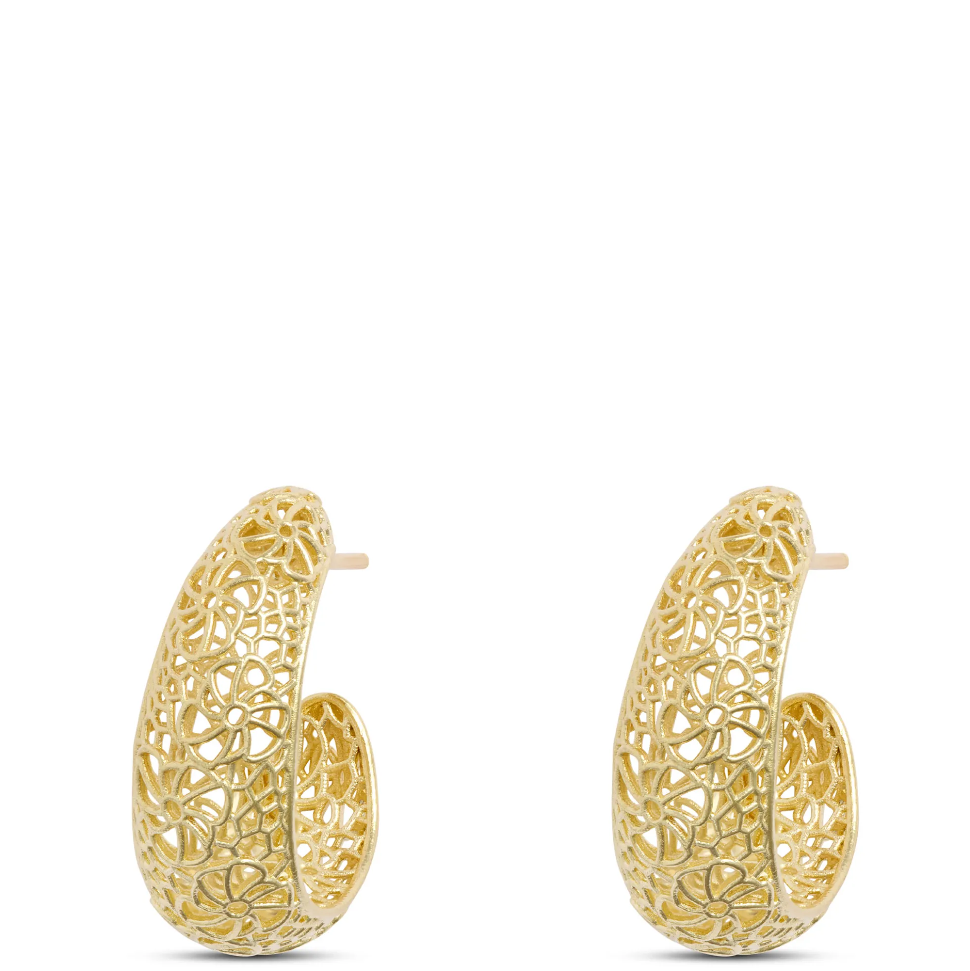 Toscano Ricami Hoops, 14k Yellow Gold