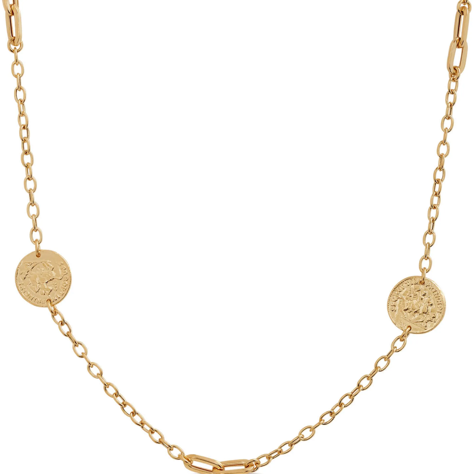 Toscano Roman Coin Replica Stations Necklace, 14K Yellow Gold