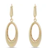 Toscano Satin Oval Drop Earrings, 14K Yellow Gold