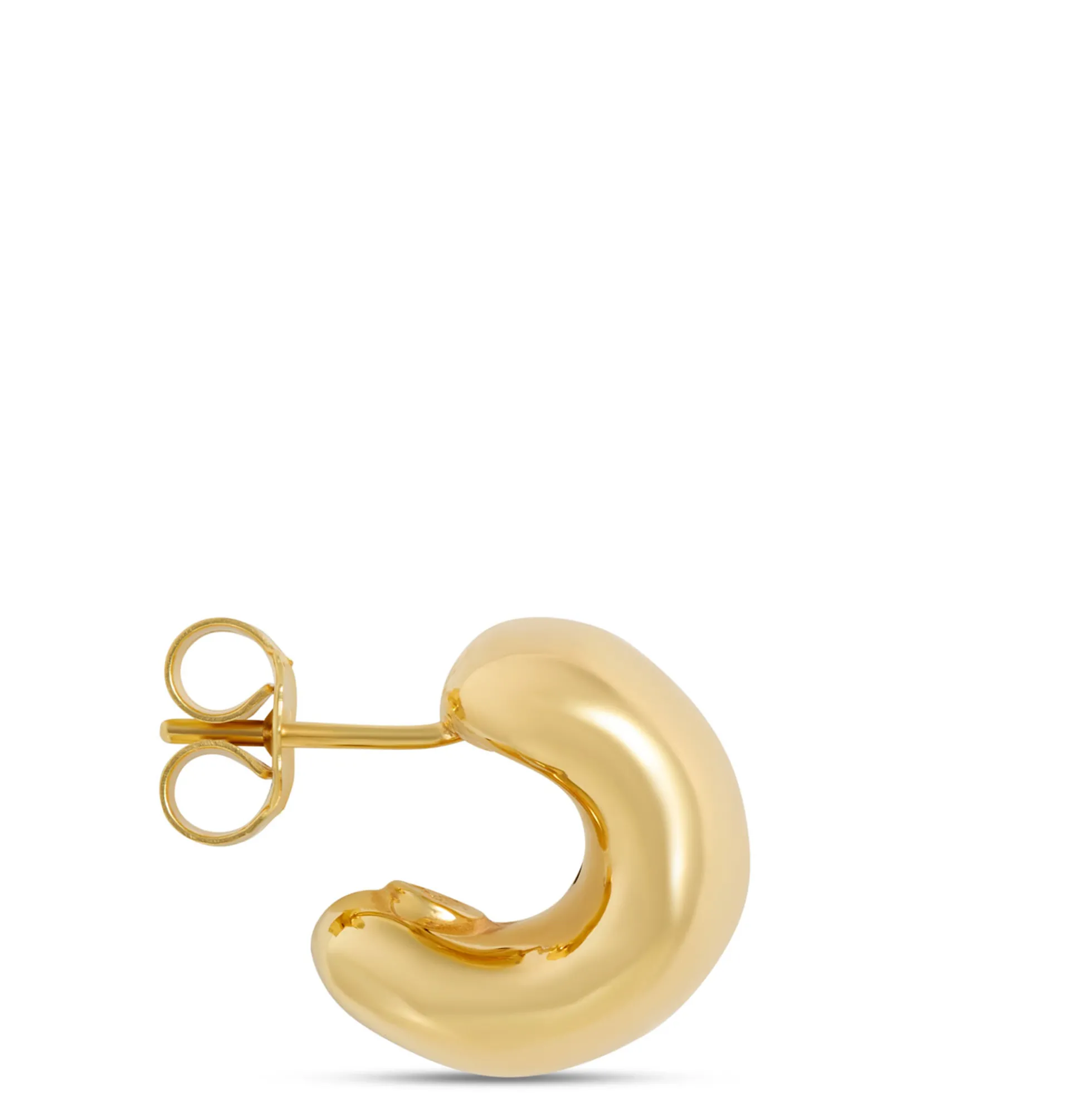 Toscano Small Half Hoops with Posts, 14K Yellow Gold