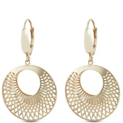 Toscano Spiral Drop Eurowire Drop Earrings, 14K Yellow Gold